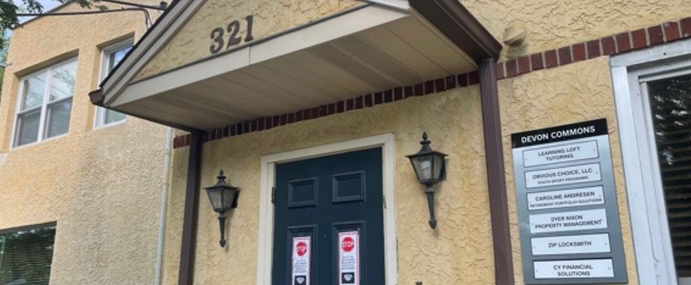 Entrance of 321 S. Valley Forge Rd, Devon Commons — CY Financial Solutions on the tenant directory